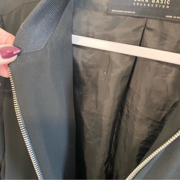 Zara - Black Bomber Jacket - XS - Picture 5 of 9